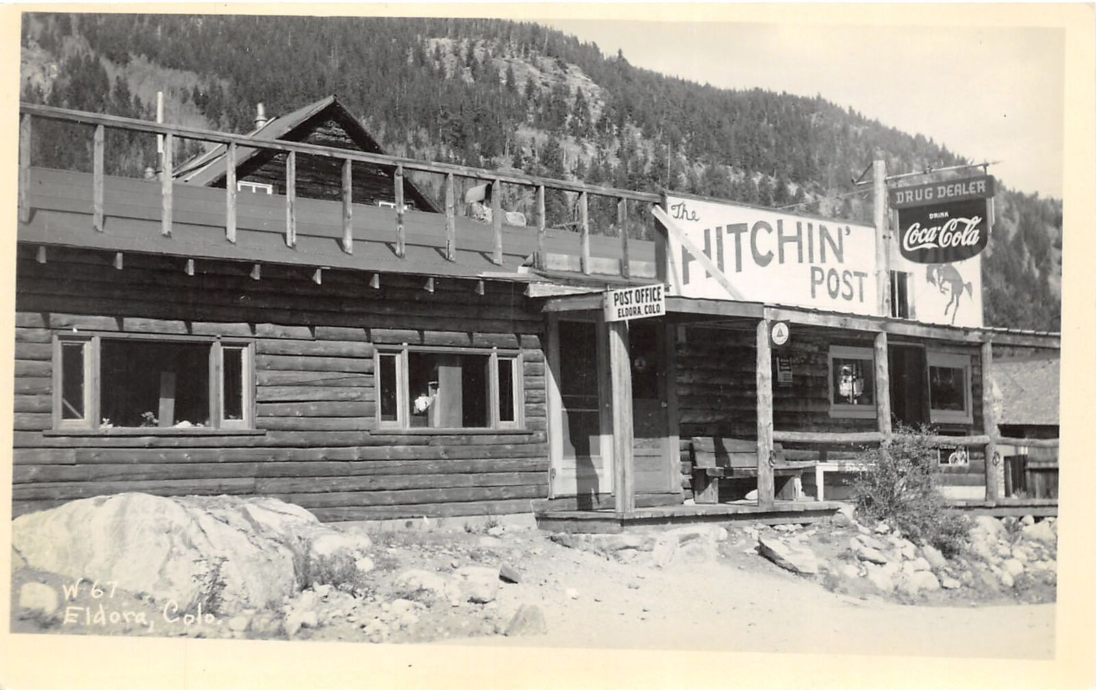 J38/ Eldora Colorado RPPC Postcard c1940s Hitchin Post \