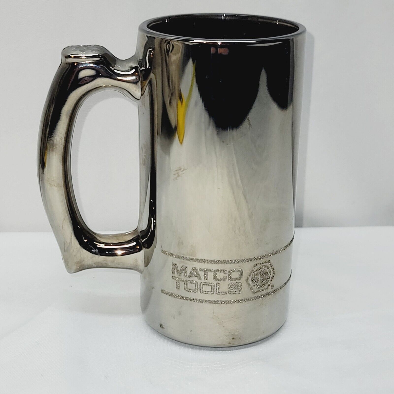 Vintage Rare Matco Tools Smoked Chrome Glass, Beer Mug Stein 