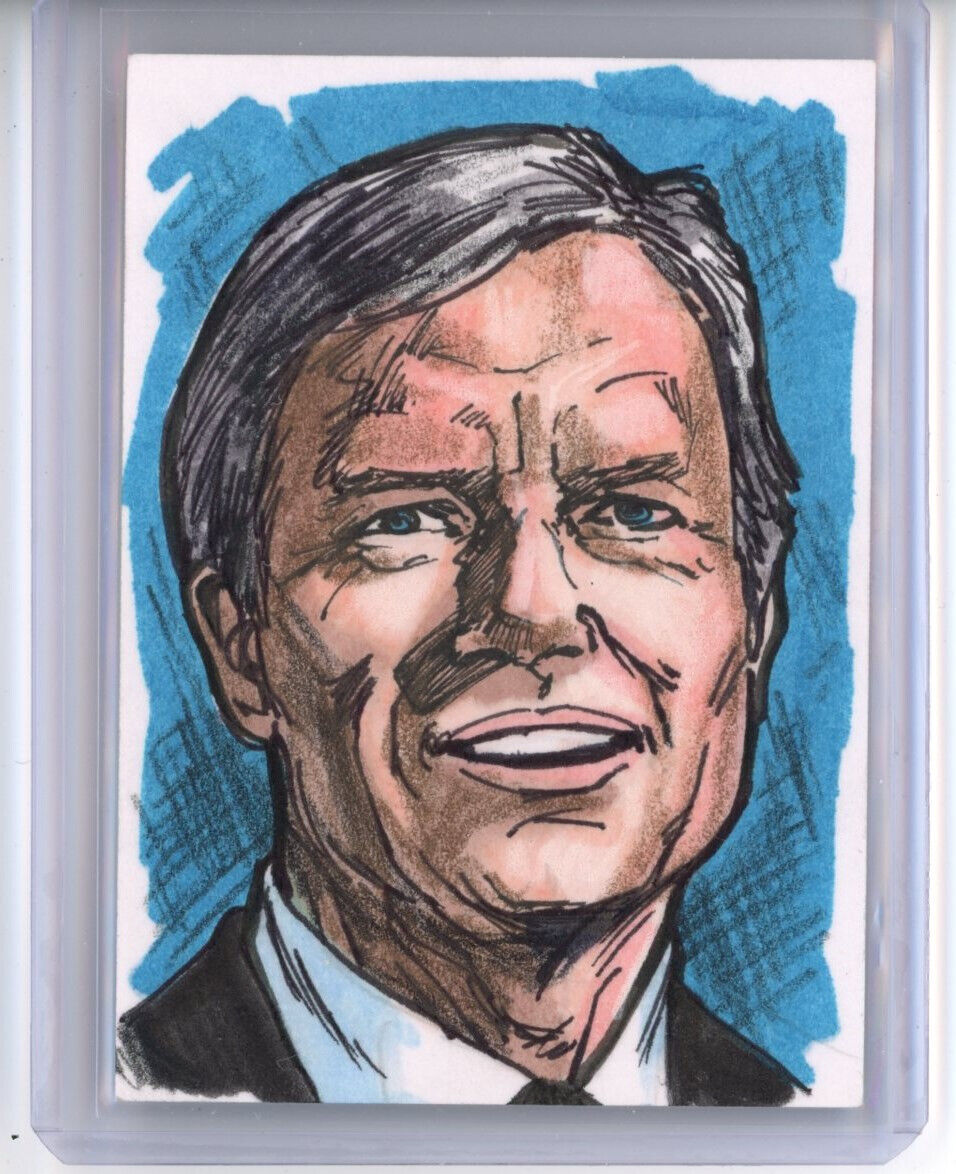 Jimmy Carter 1/1 color sketch card 2020 Decision signed artist Brian Kong POTUS