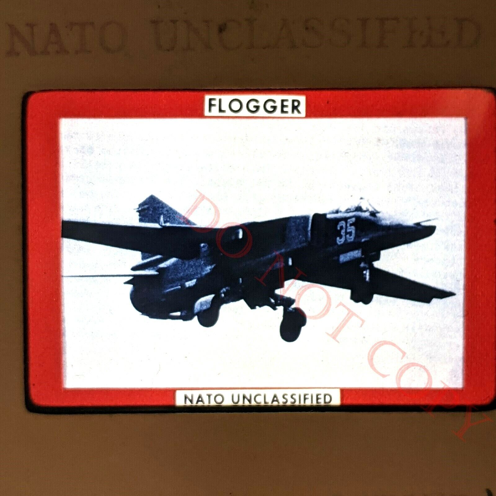c1960s NATO Unclassified Photo Slide Mikoyan-Gurevich MiG-23 Flogger Jet 35mm D4