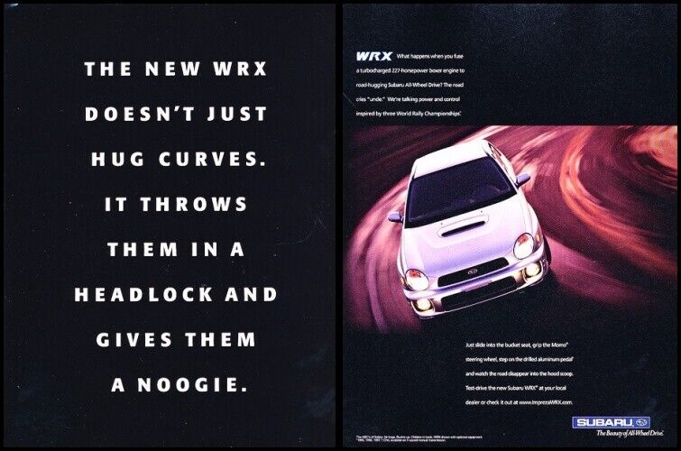 2001 Subaru WRX 2-page Vintage Advertisement Print Art Car Ad D88