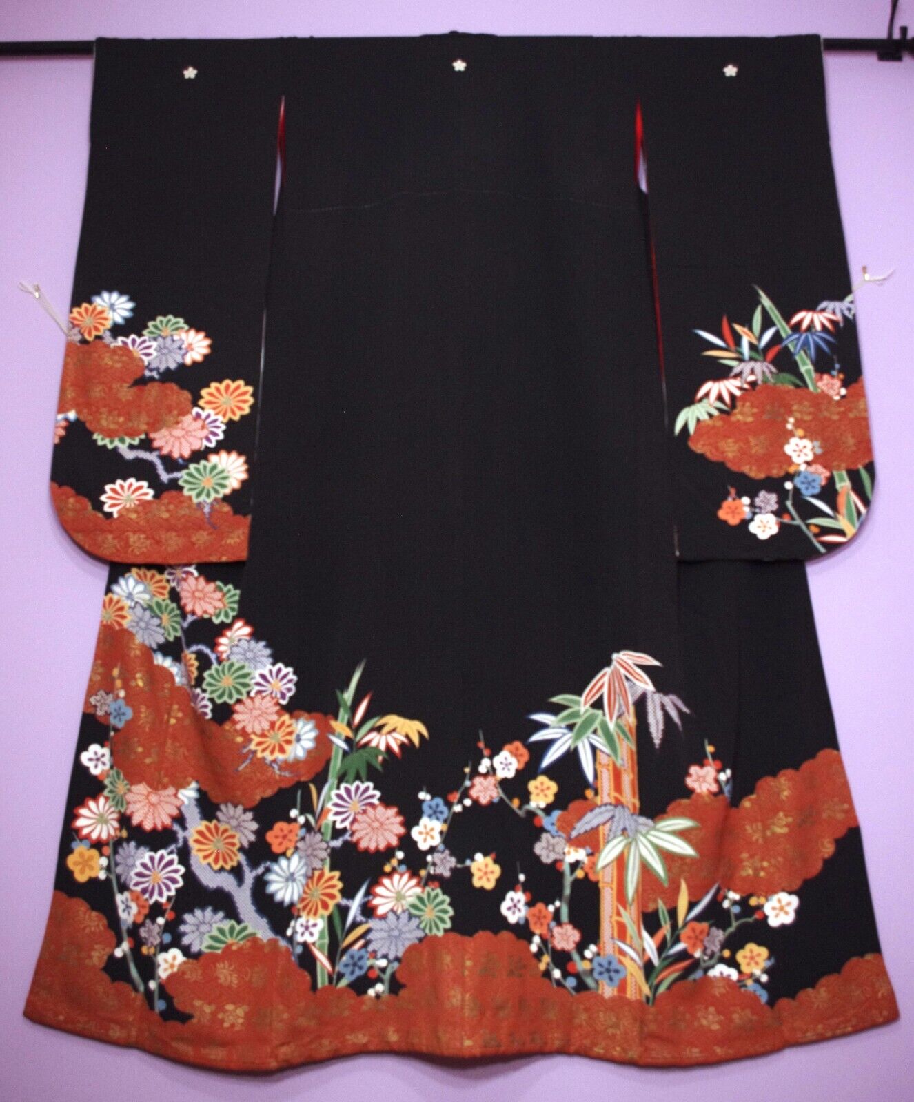 WOW Antique Vintage Taisho Roman Japanese Furisode Kimono Silk Hikifurisode