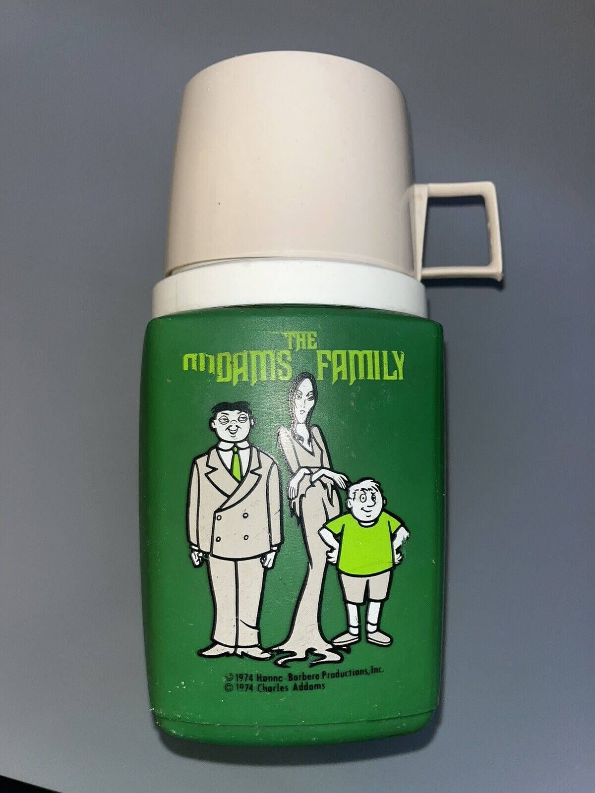 Vintage 1974 The Addams Family Thermos With Lid And Cup