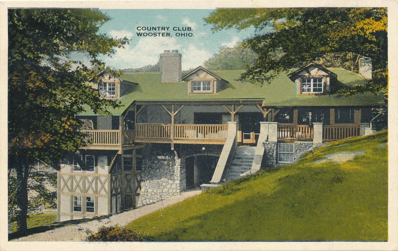 WOOSTER OH - Country Club Postcard