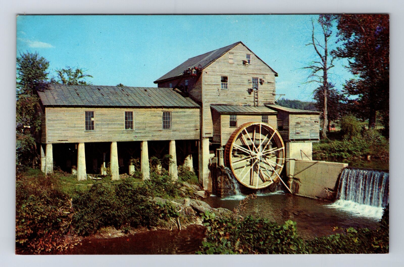 Pigeon Forge TN-Tennessee, The Pigeon River Water Mill, Vintage History Postcard