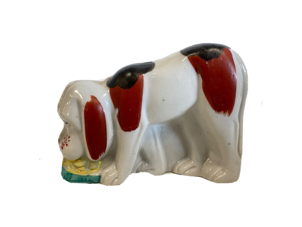 Vintage Porcelain Ceramic Hound Dog Flower Planter