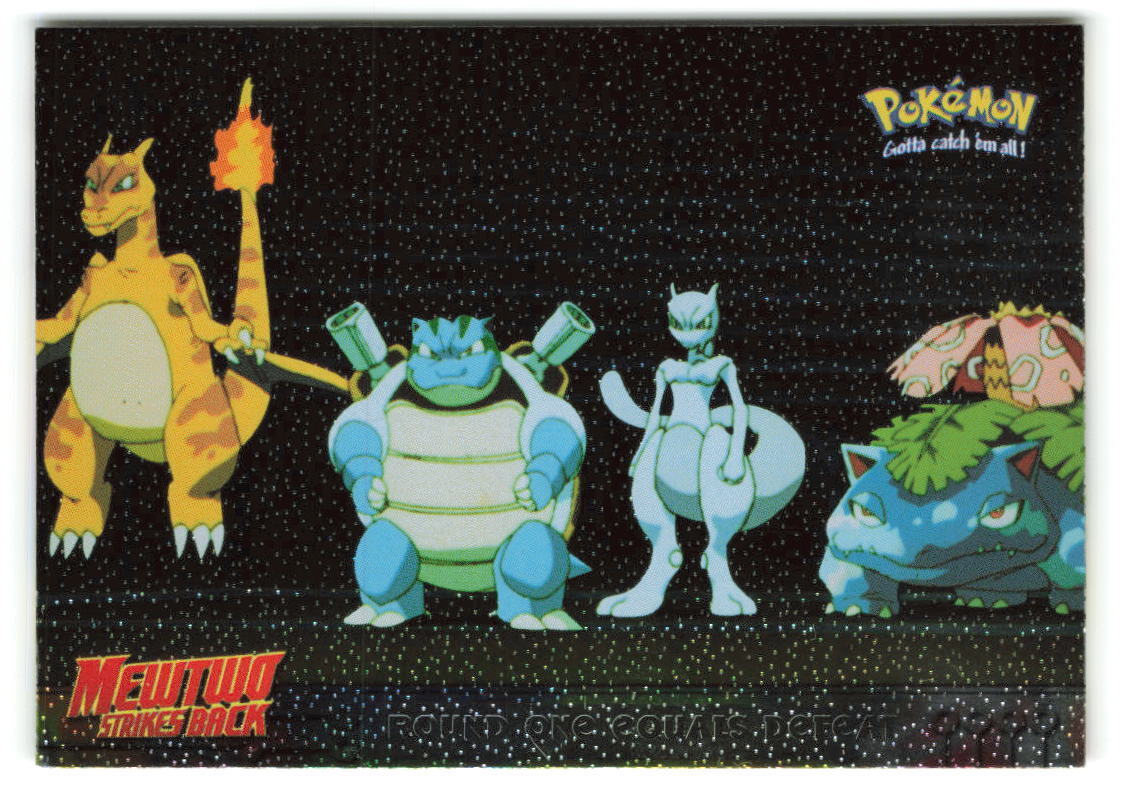 1999 Topps Pokemon the First Movie Round One Equals Defeat #26 Foil