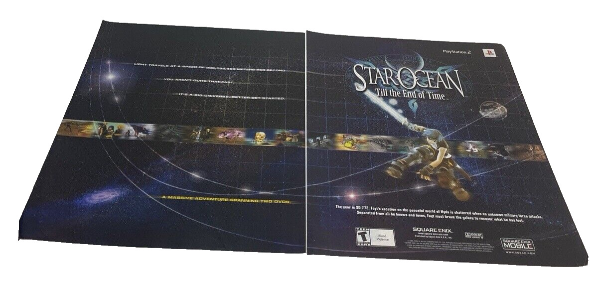 Star Ocean Till The End of Time Playstation 2 PS2 Print Ad Vintage Art A 2004