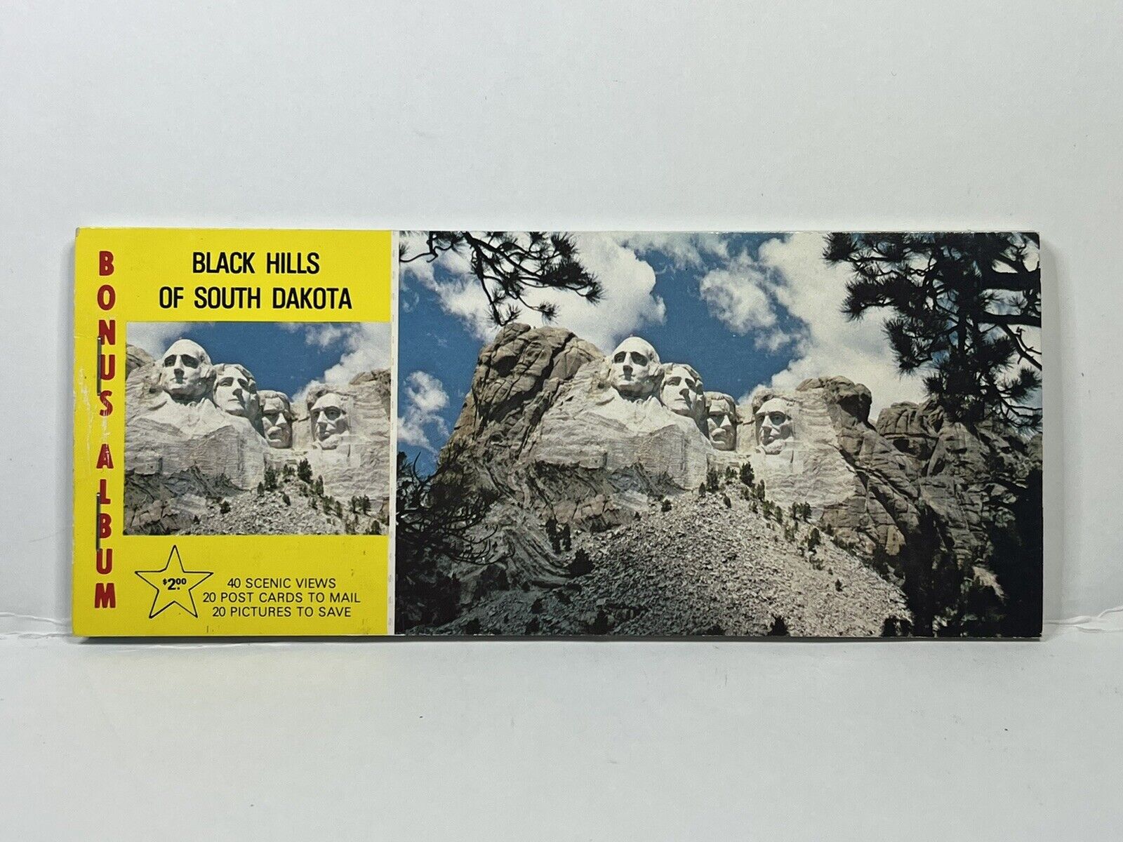 Vtg South Dakota Black Hills Mt Rushmore Memorial Postcard Booklet 20 postcards
