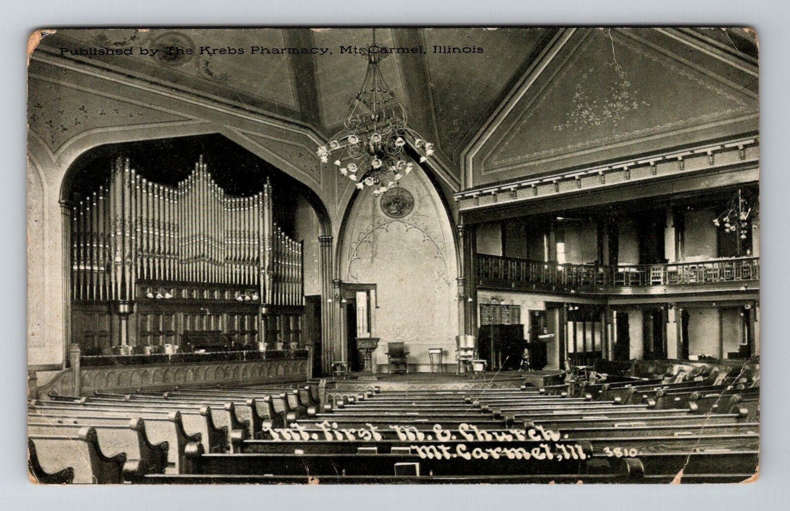 Mt Carmel, IL-Illinois, Mt First Methodist Episcopal Church , Vintage Postcard