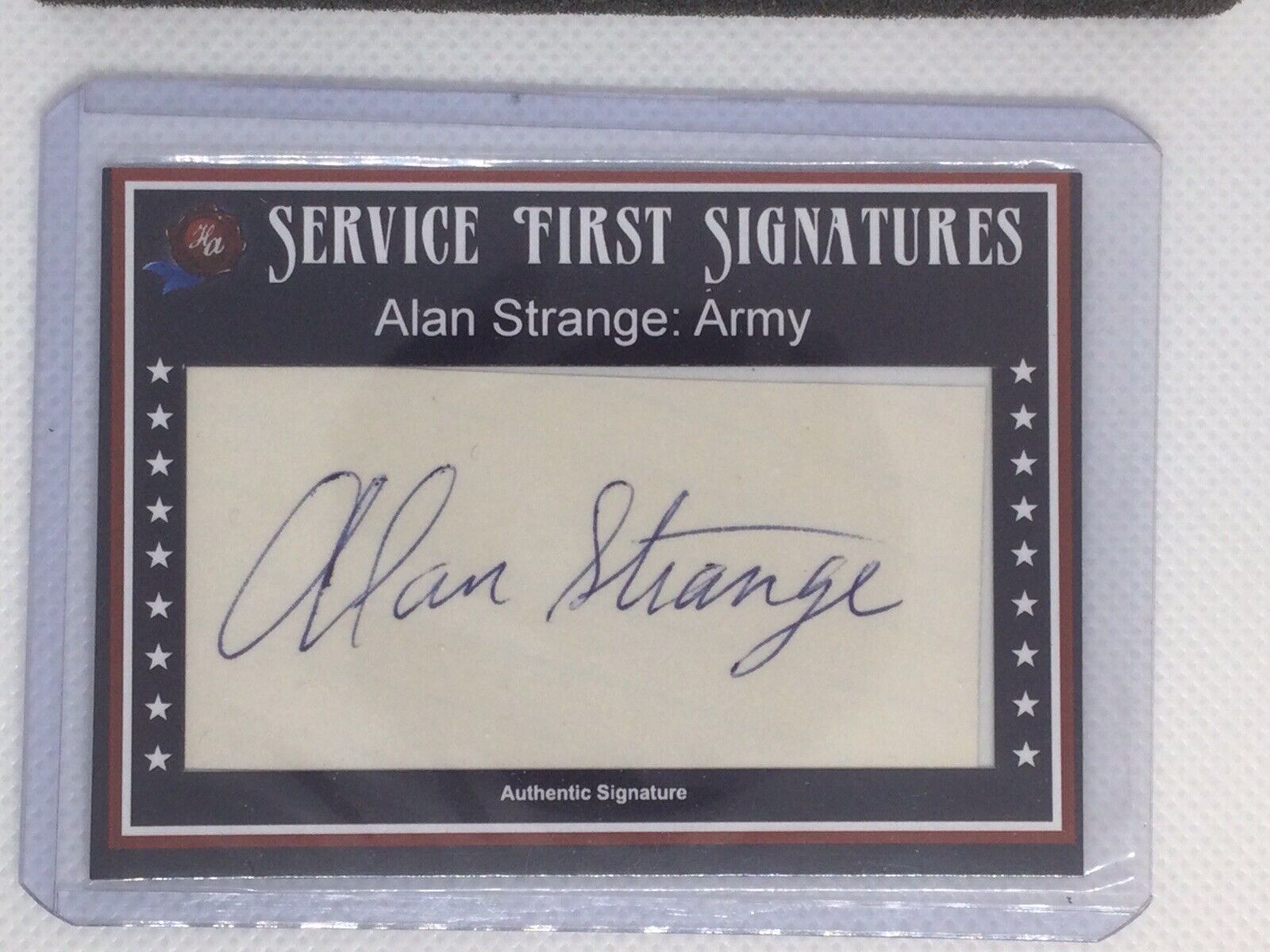 2021 H.A. 1945 The End of War Service First Autographs Alan Strange # /07