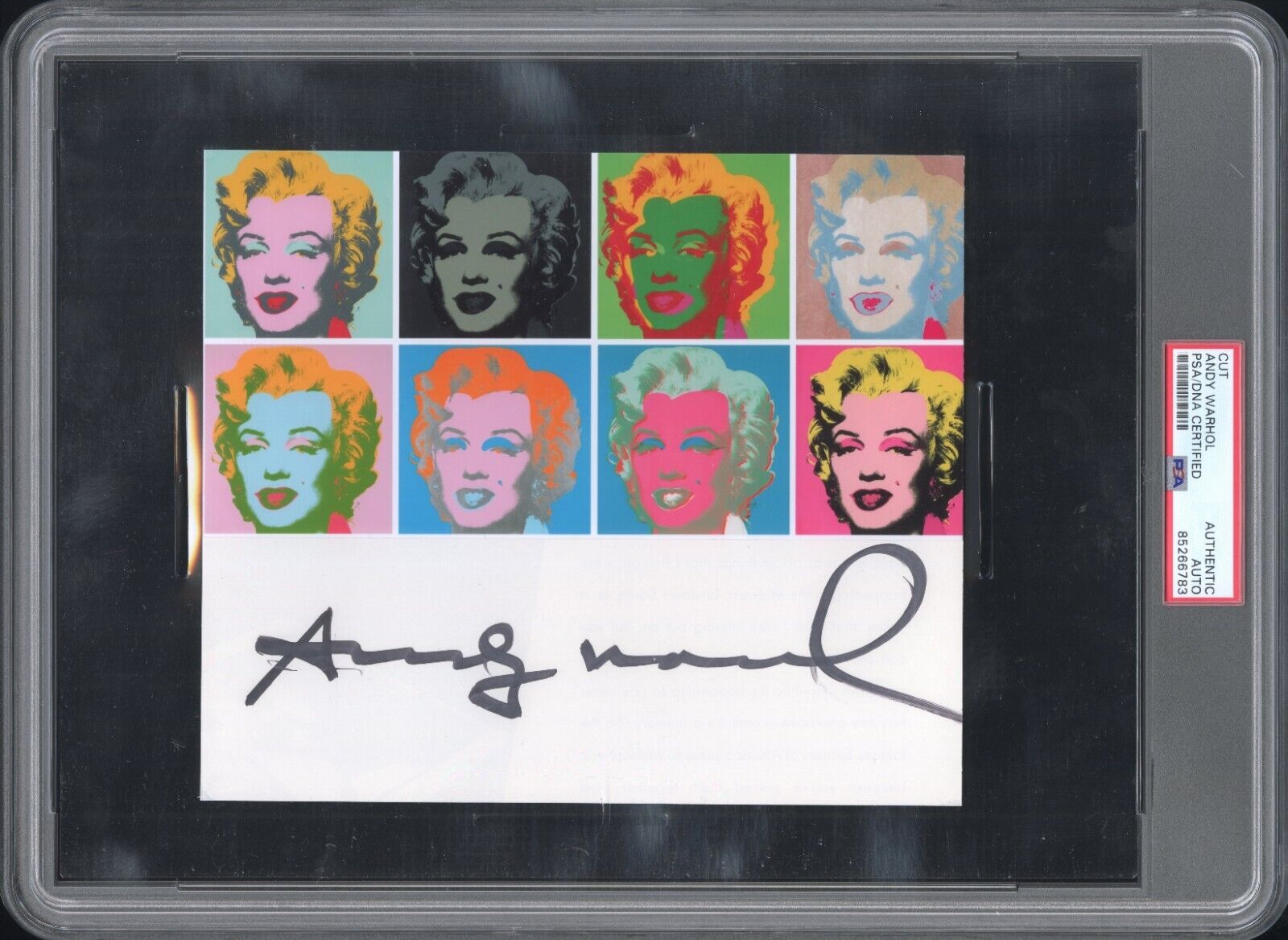 Andy Warhol ~ Signed Autographed Marilyn Monroe Display ~ PSA DNA Encased