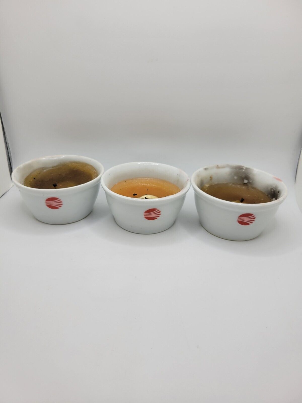 Set of 3 continental airlines teacup candles