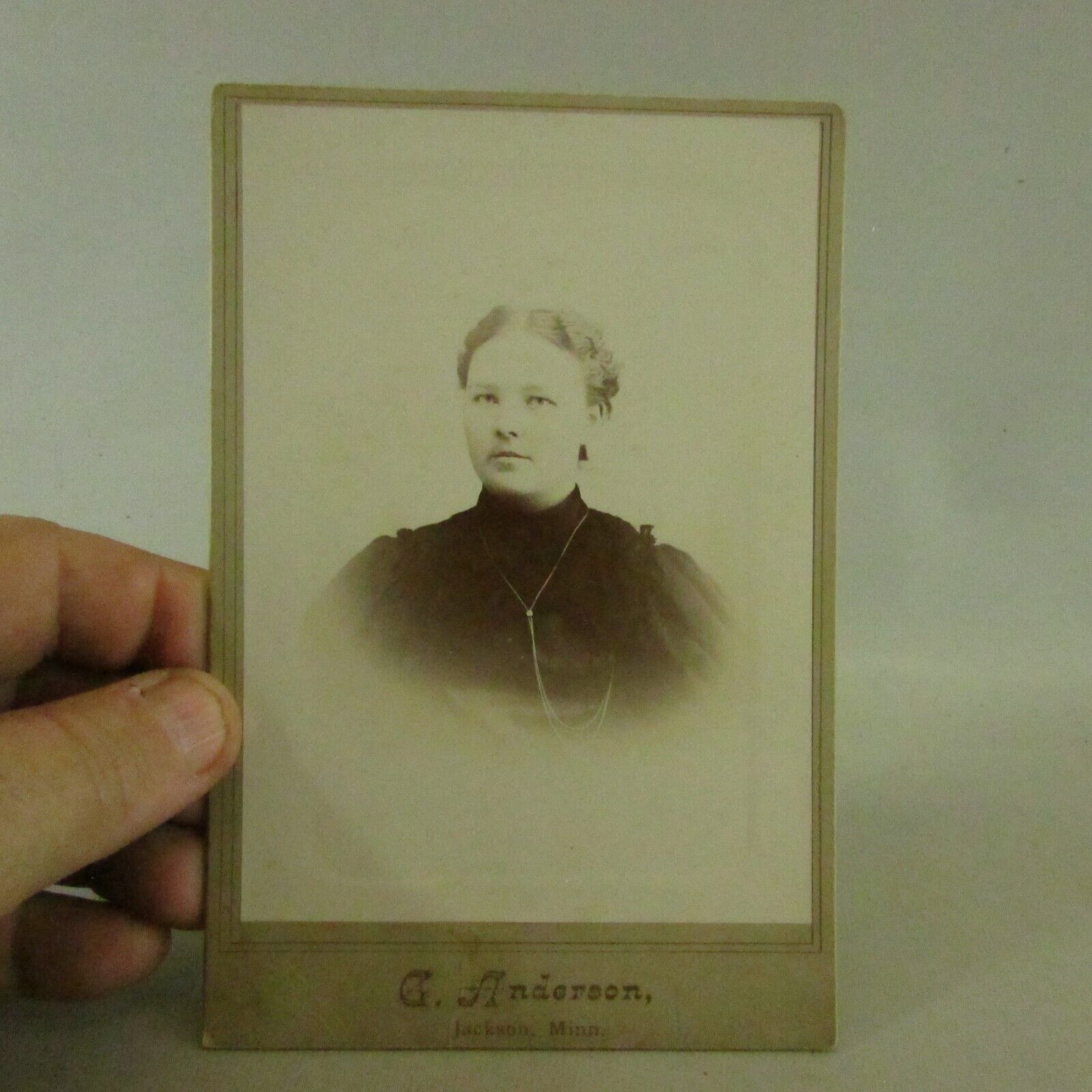 Cabinet Card Photo Photograph Lady Woman Jackson MN Minnesota Anderson