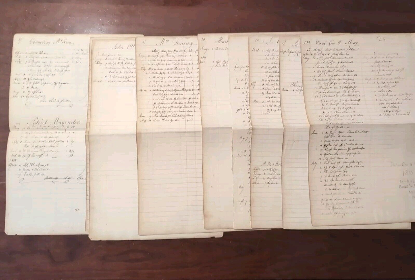 1815 Washington DC Partial Store Ledger Hand Written Account Merchandise