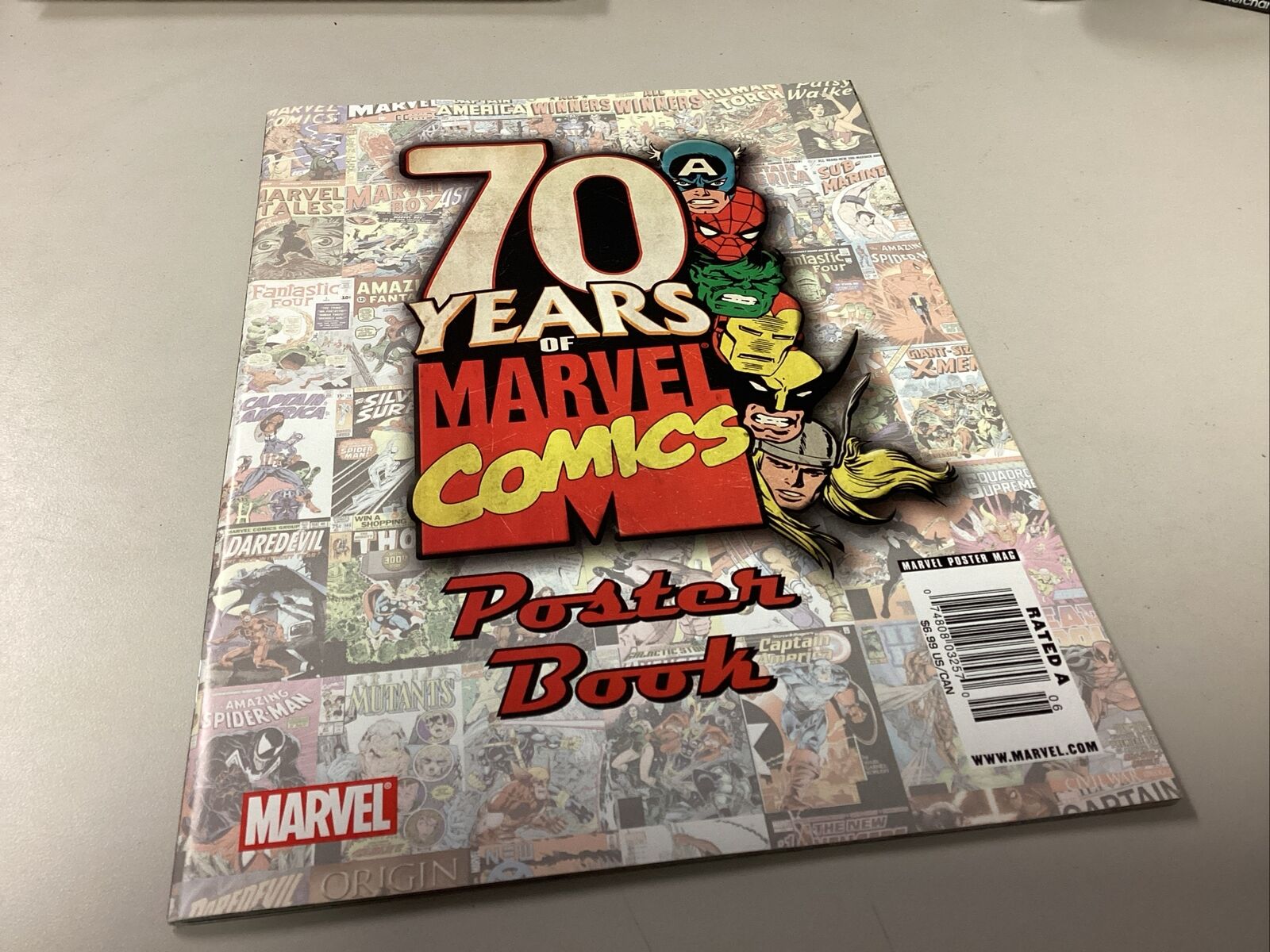 2009 70 YEARS OF MARVEL POSTER BOOK Mint Copy Unread Great Posters Of Key Issues