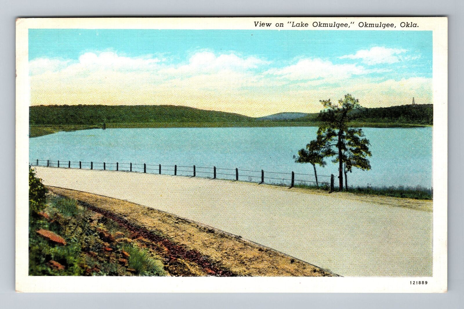 Okmulgee OK-Oklahoma, Lake Okmulgee, Vintage Postcard