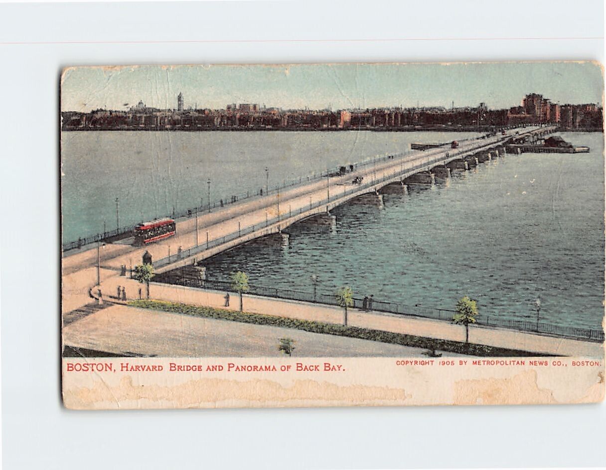 Postcard Harvard Bridge Boston Massachusetts USA
