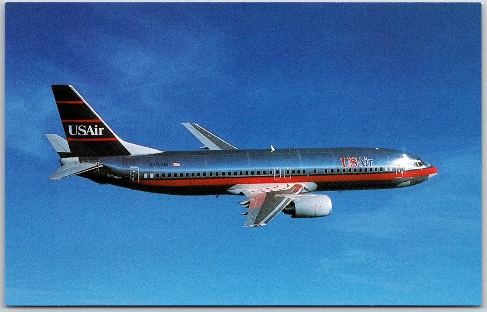 Airplane USAir America's Most Frequent Flyer 737-4700 Airline Postcard