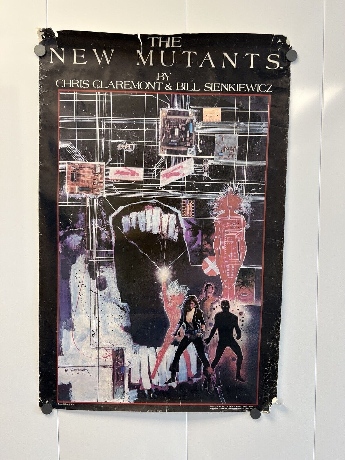 New Mutants 1984 Vintage Comic Poster by Bill Sienkiewicz  Fast 