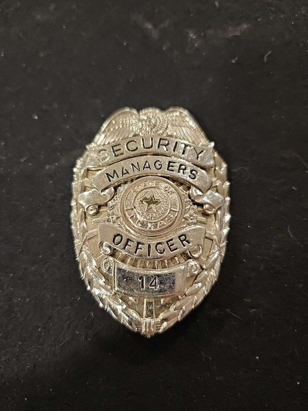 Vintage obsolete SECURITY Managers OFFICER #14 State Of Texas badge 3