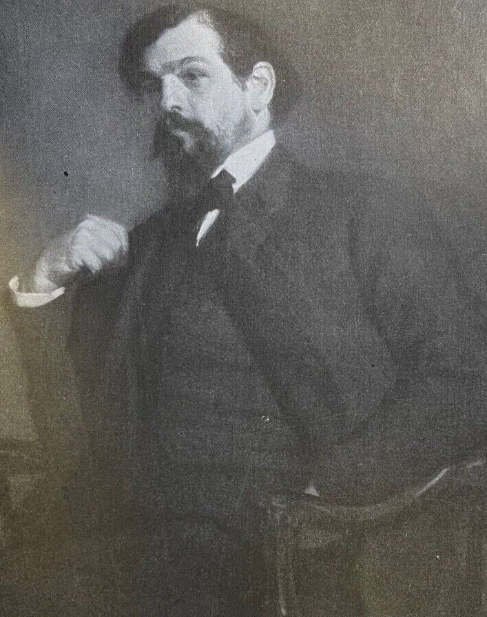 1918 Vintage Magazine Illustration Composer Claude Debussy