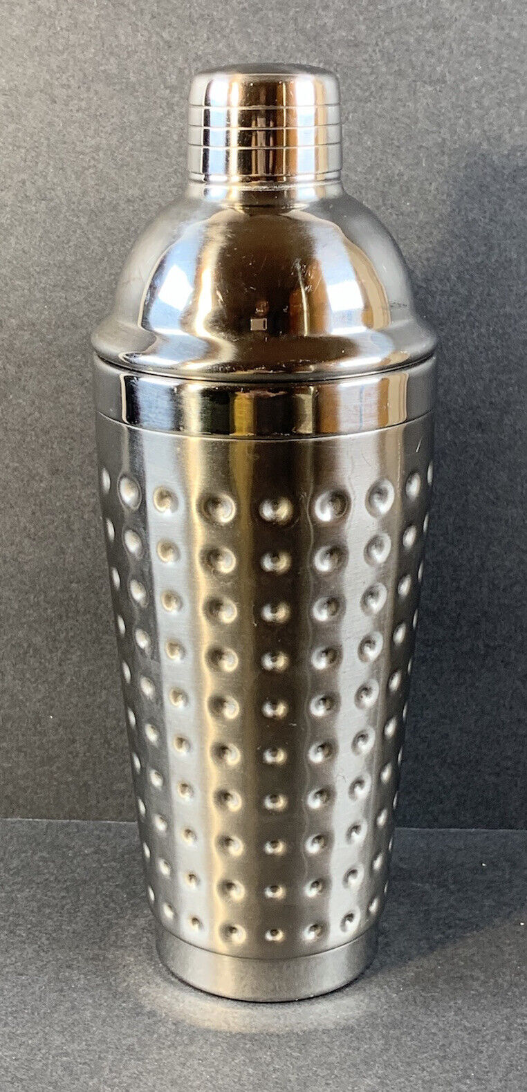 Vintage Stainless Steel Cocktail Shaker Hammered Finish Martini Barware Mixer