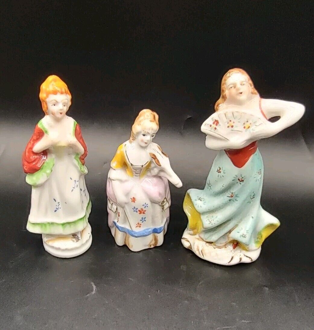 Three Vintage Victorian Ladies Figurines
