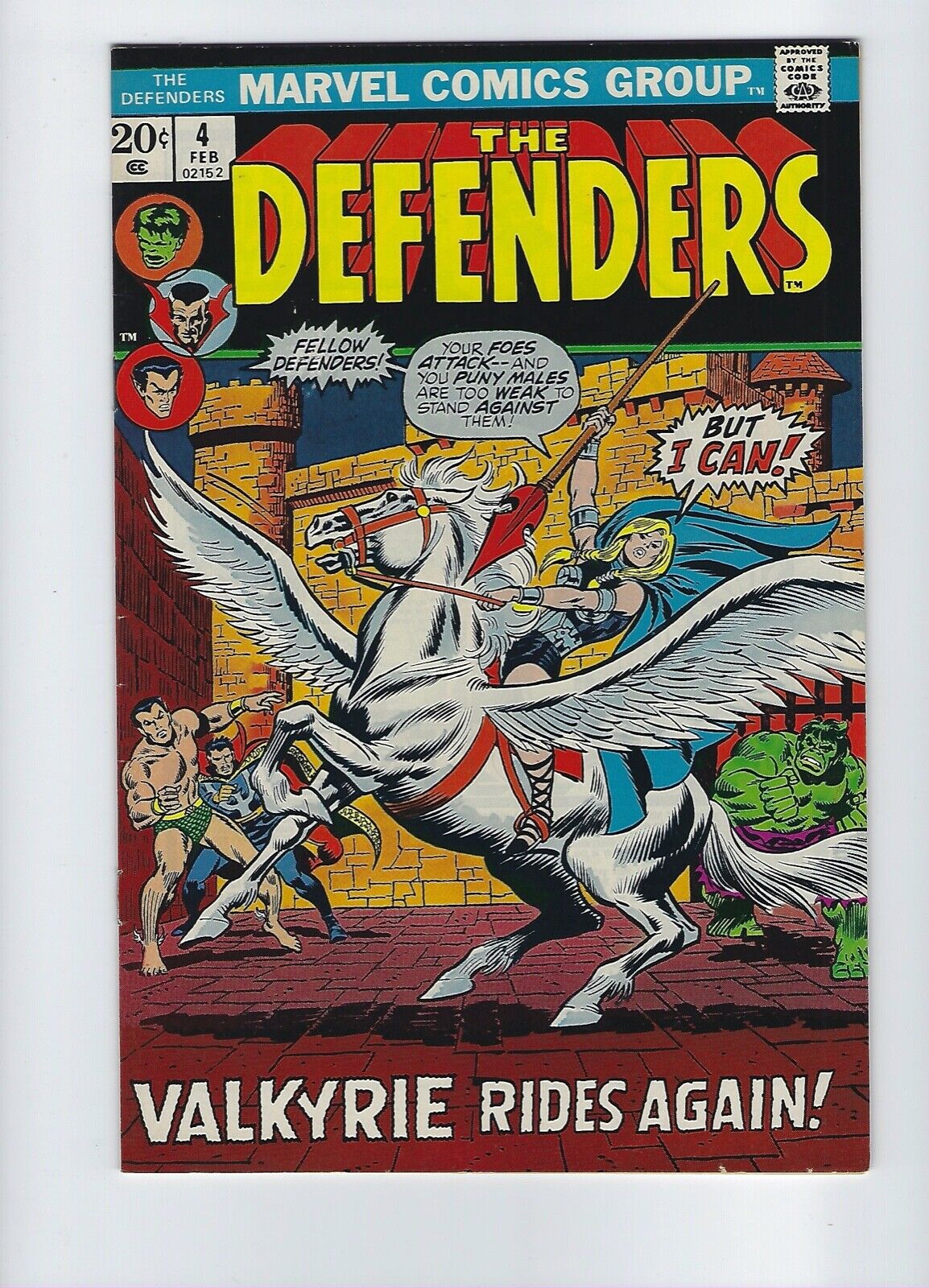 Defenders #4 Marvel 1973  Flat tight and glossy VF+ 1st Barbara Norris Valkyrie