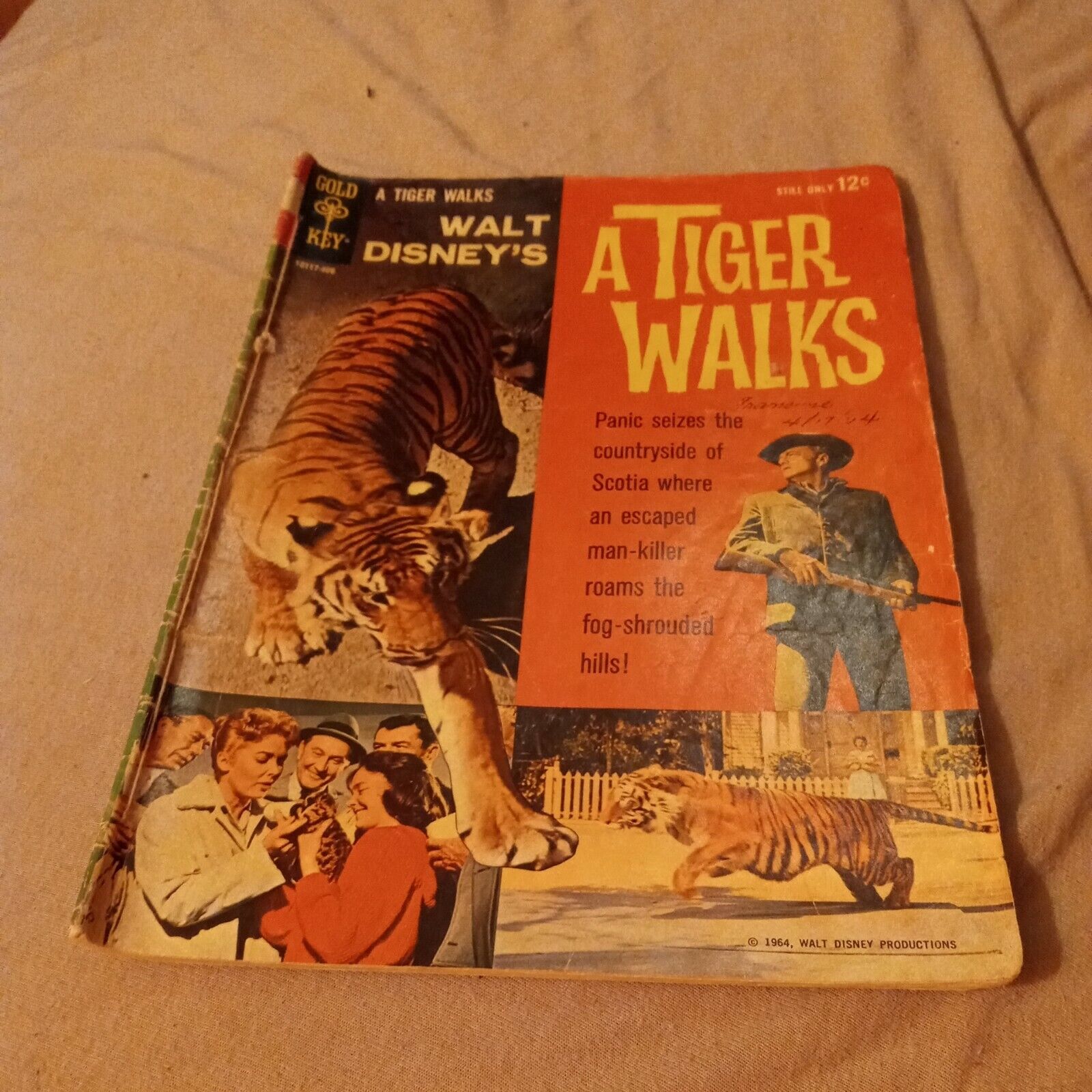 Walt Disney\'s A Tiger Walks Gold Key Comics 1964 brian keith photo cover classic