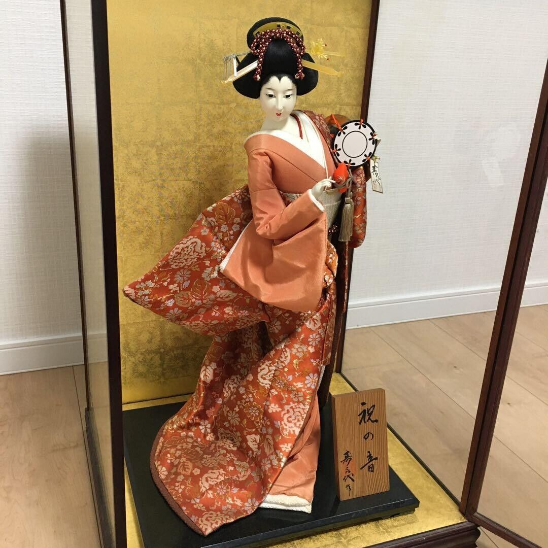 Oiran Geisya Doll Kimono Girl Figurine Statue Stand Box Japanese Vintage 55cm