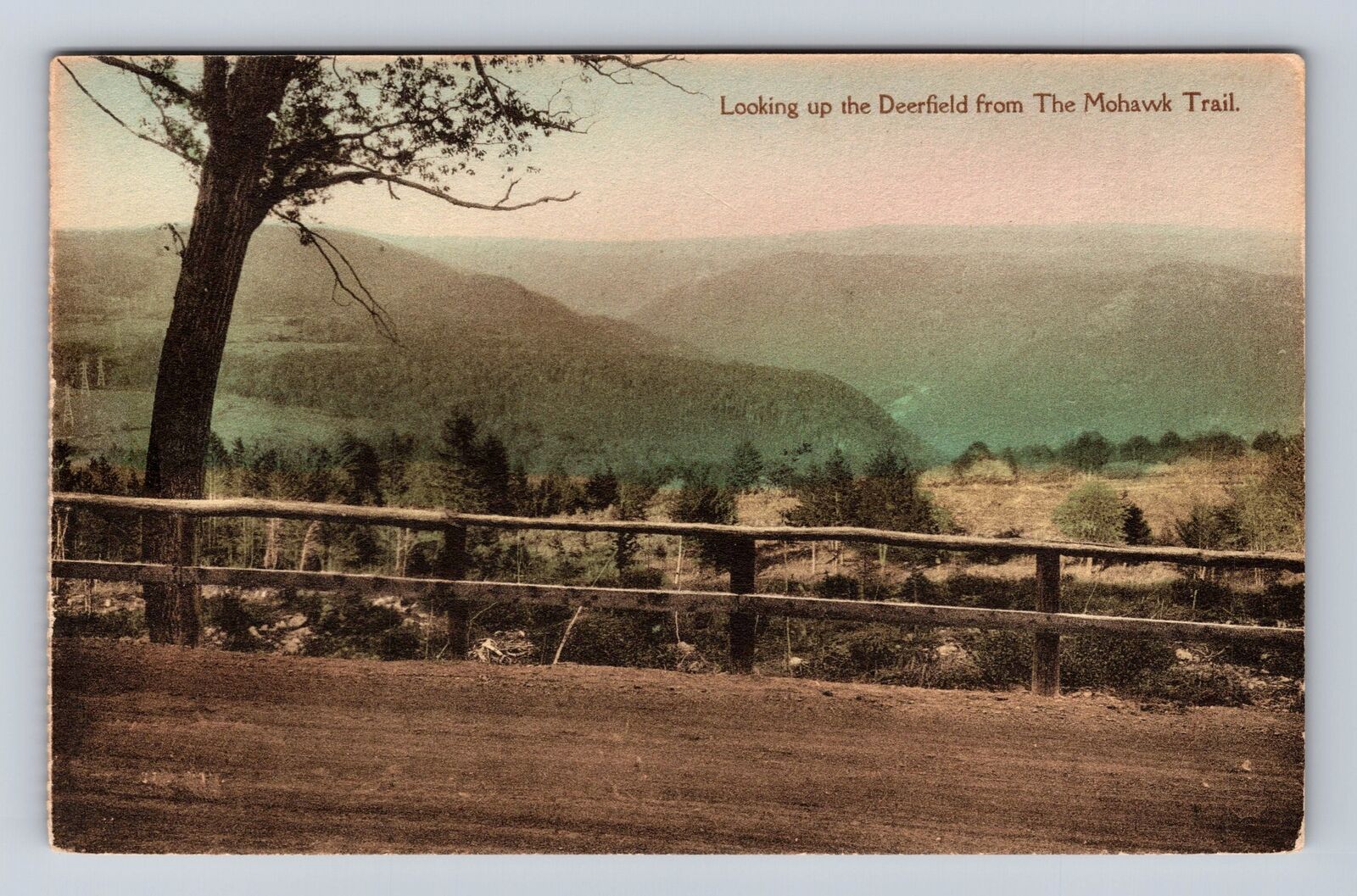 Deerfield MA-Massachusetts, Panoramic View Mohawk Trail Antique Vintage Postcard
