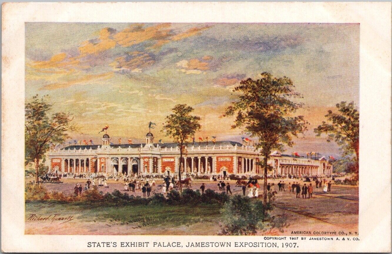 1907 JAMESTOWN EXPO Norfolk Official Postcard 