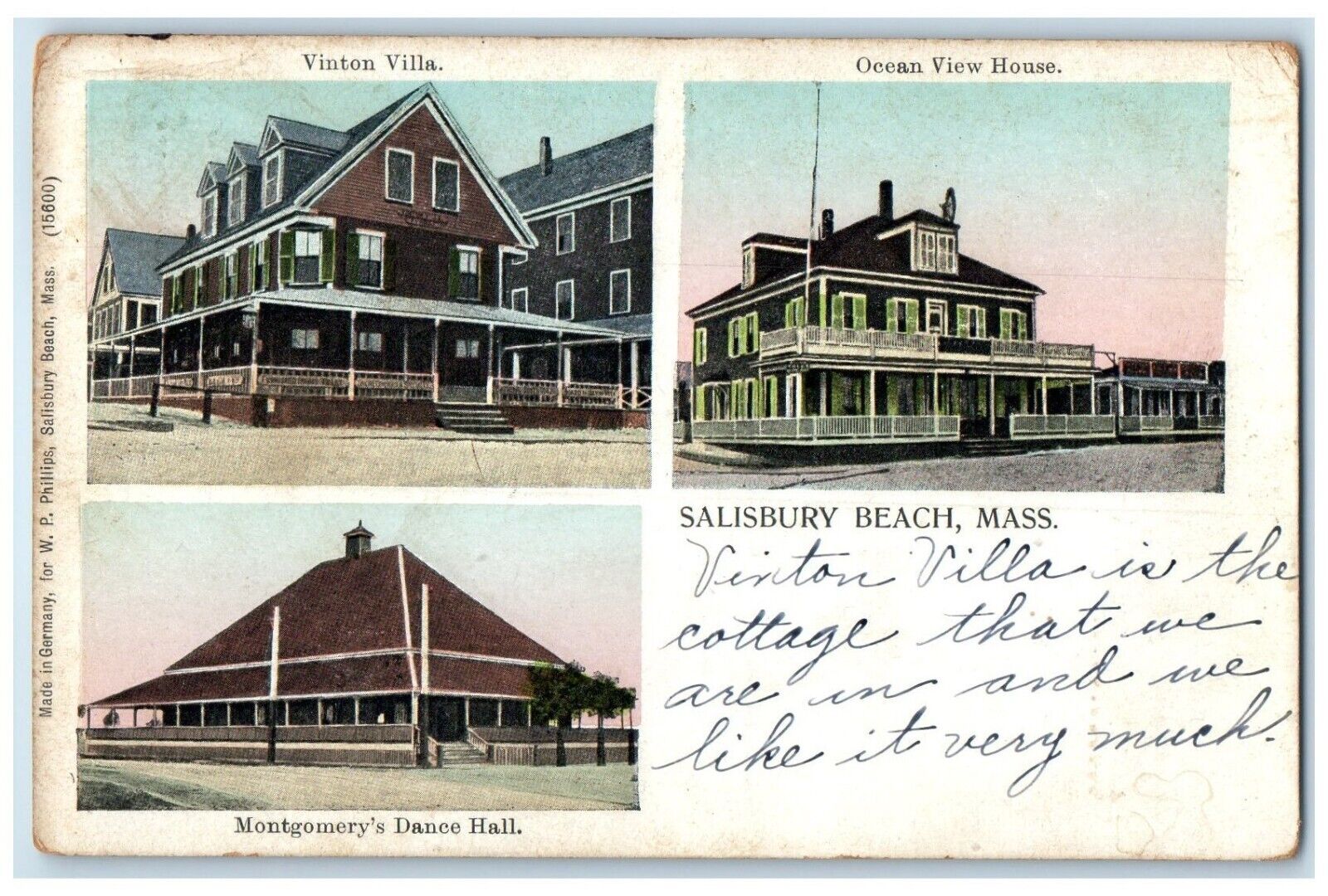 1908 Multiview Of Salisbury Beach Cushing Massachusetts MA Antique Postcard