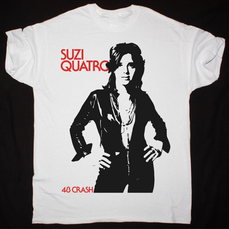 Vintage Suzi Quatro - 48 Crash Cotton White Full Size Men Women Shirt LL174