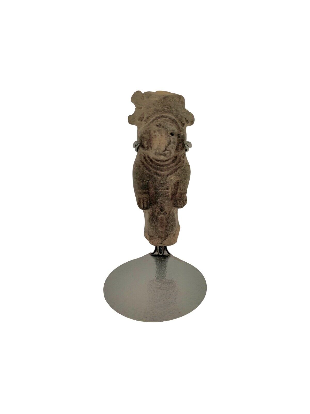 Artifact Pre-Columbian Man Figurine on Stand Collector Gift Decor
