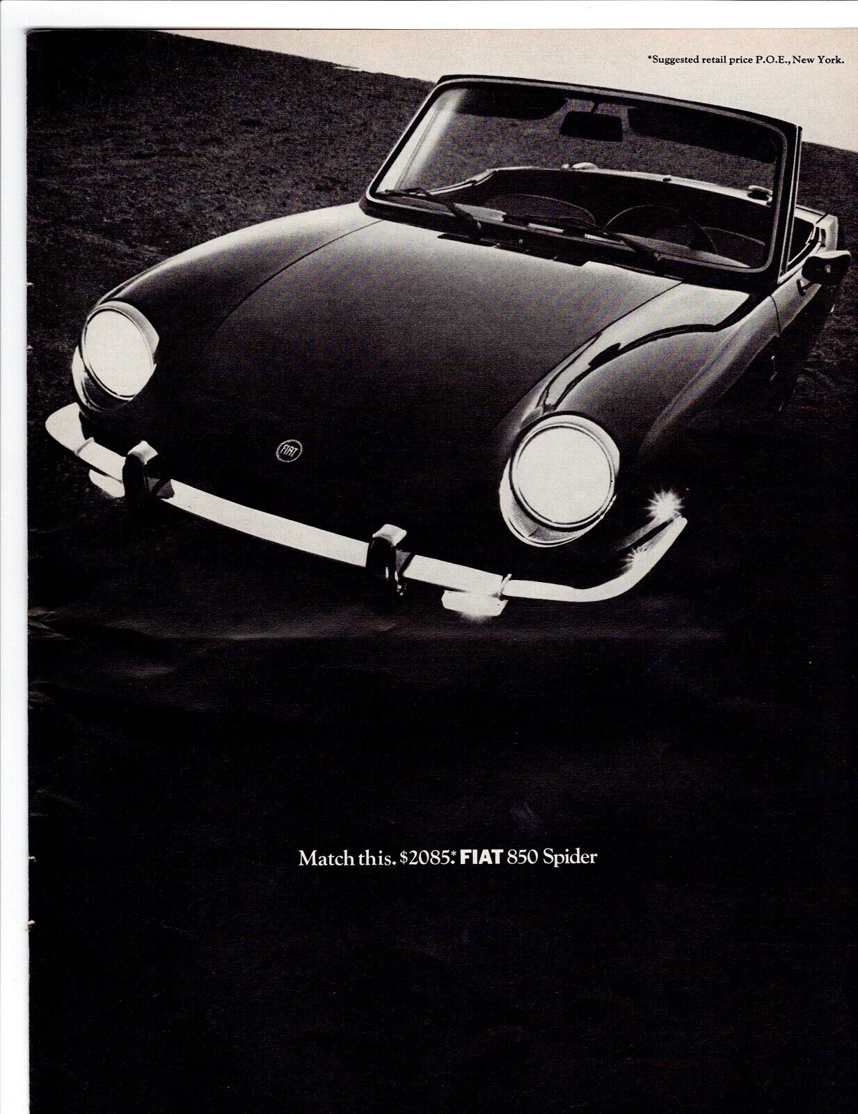 1968 FIAT 850 Spider Convertible Sports Car Ad ~ Match this: $2085