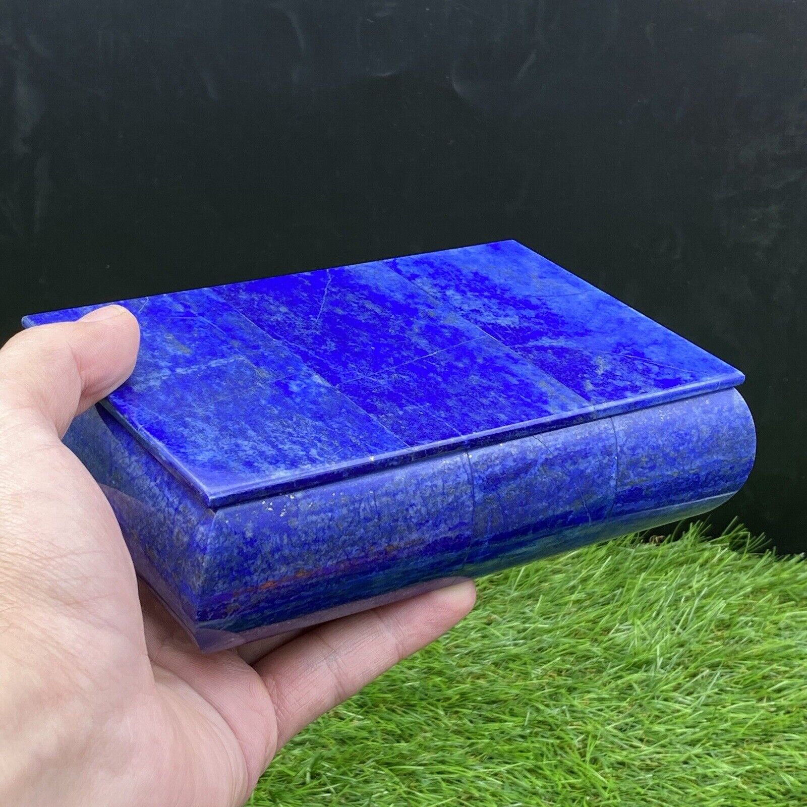 10x16-cm New Lapis Lazuli Jewelry Box Natural Color Hand Carved Crystal Stone
