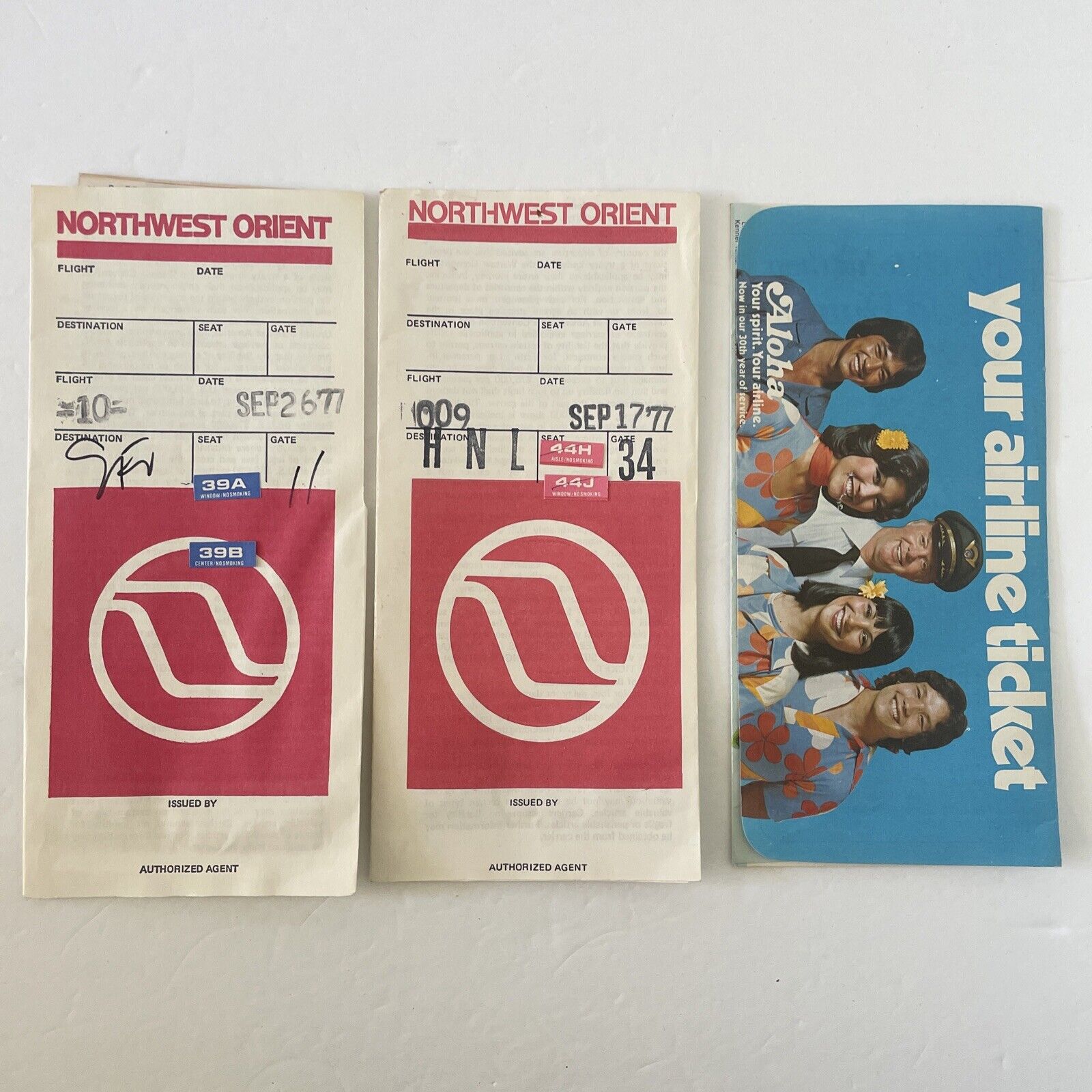 Vintage 1977 Northwest Orient Airlines Ticket Holder