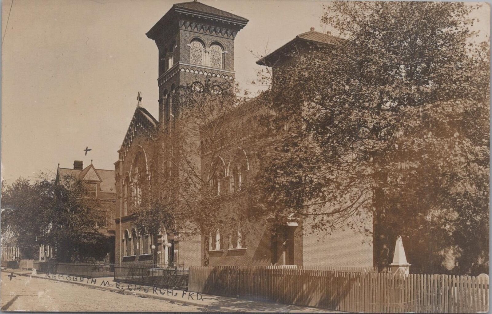 RPPC Postcard Rehobeth ME Church Frankford  Philadelphia PA 1909