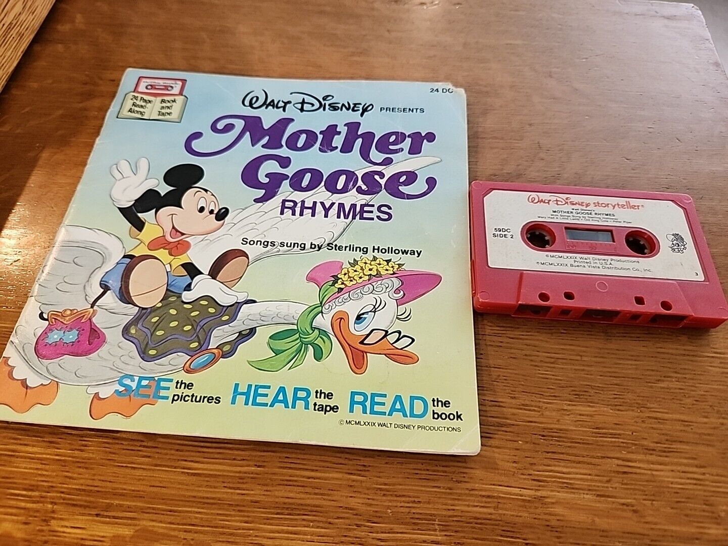 Vintage Walt Disney Bambi And Mother Goose Rhymes Read Along Cassette And Book