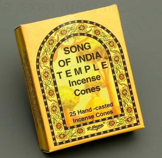 Two 25-Cone Boxes Song of India Temple Incense Cones