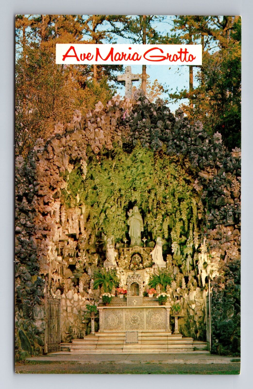 Cullman AL-Alabama, Ava Maria Grotto, Famous Miniatures, Vintage Postcard