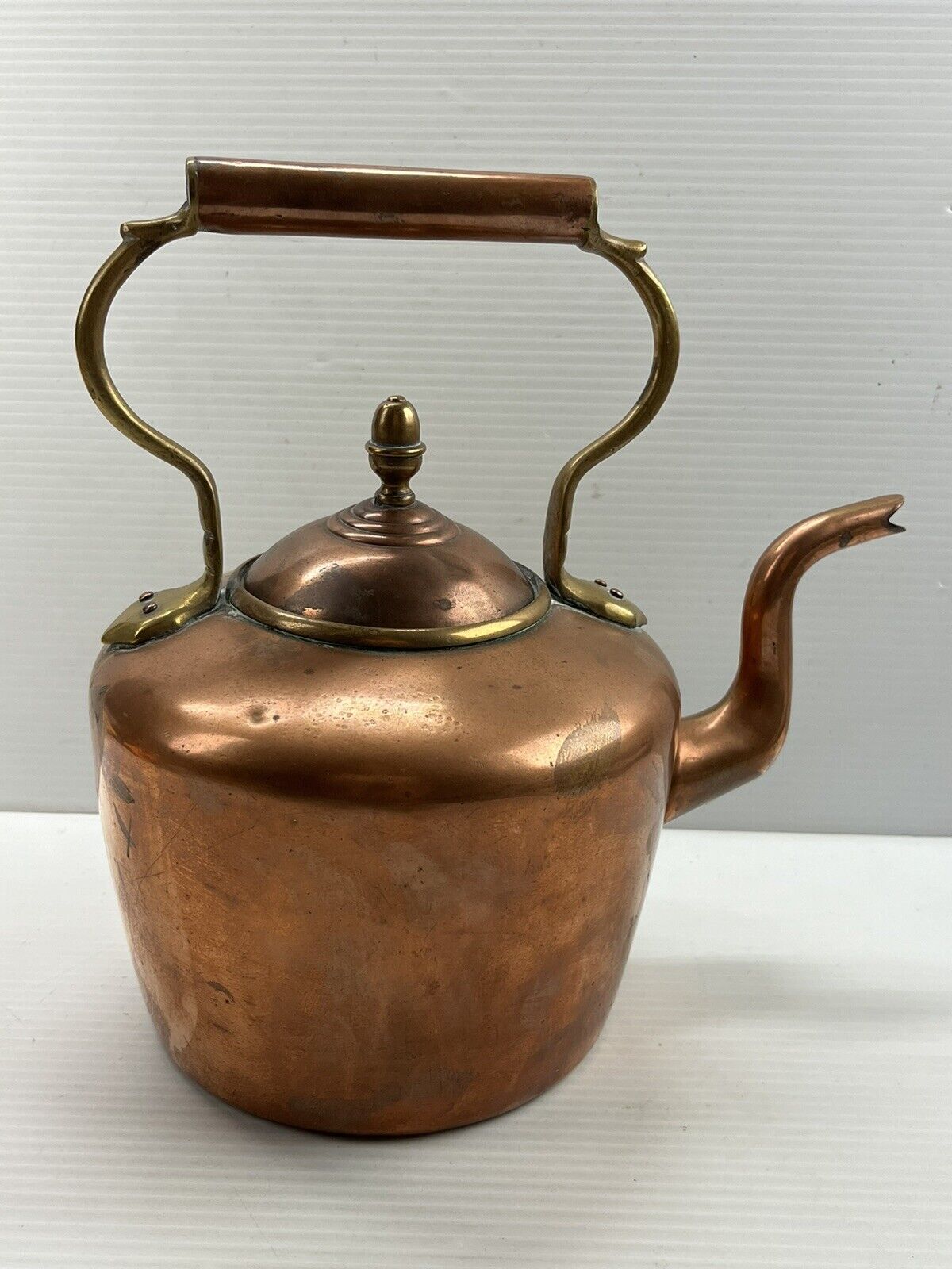 Vintage Copper Tea Kettle with Copper Handle - Heavy Handmade