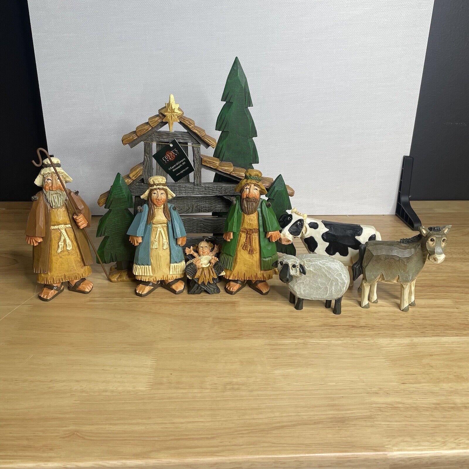 Vintage David Frykman Set of 8 Christmas Nativity wth Manger