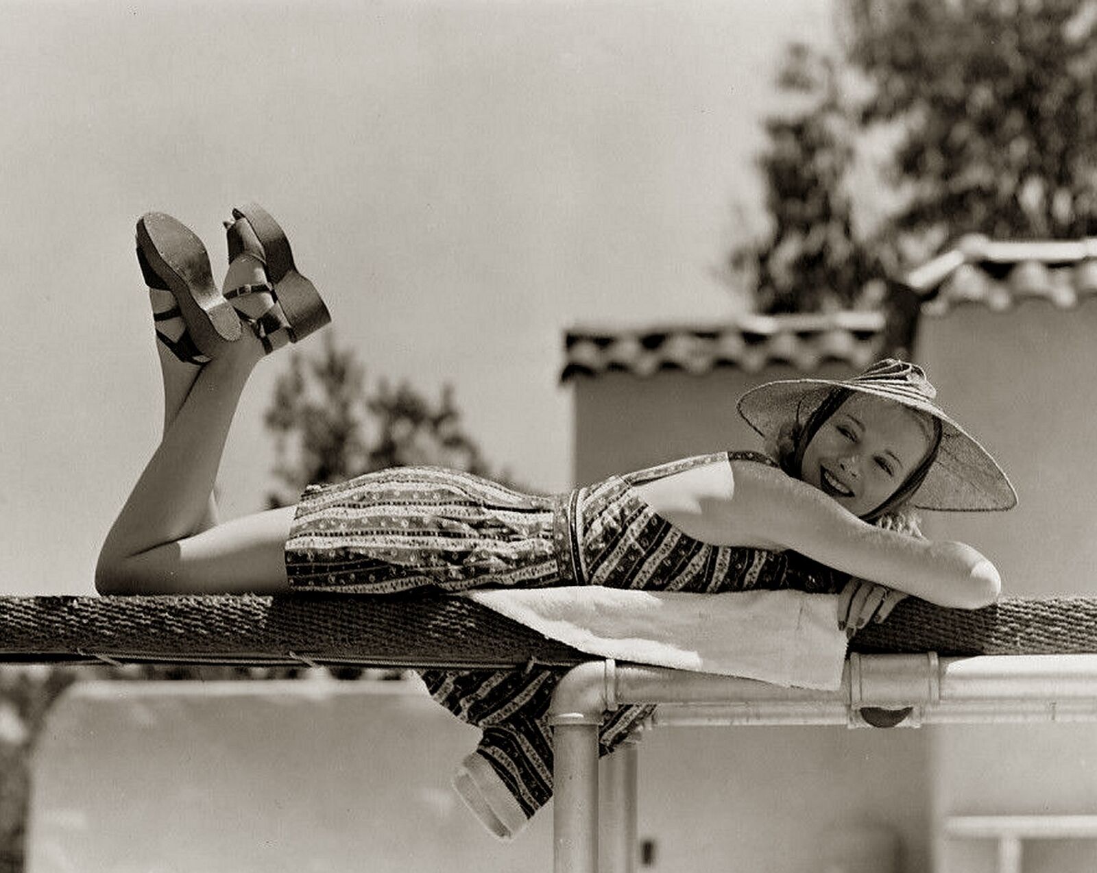 1938 Screen Favorite VIRGINIA BRUCE on Diving Board  PHOTO (171-b)