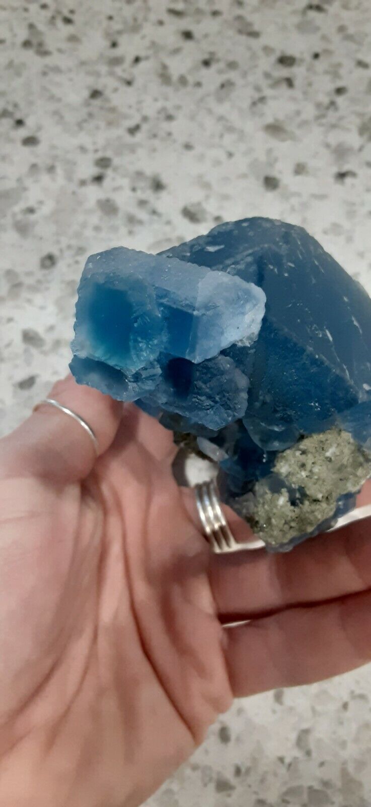 blue partical fluorite rare formation 