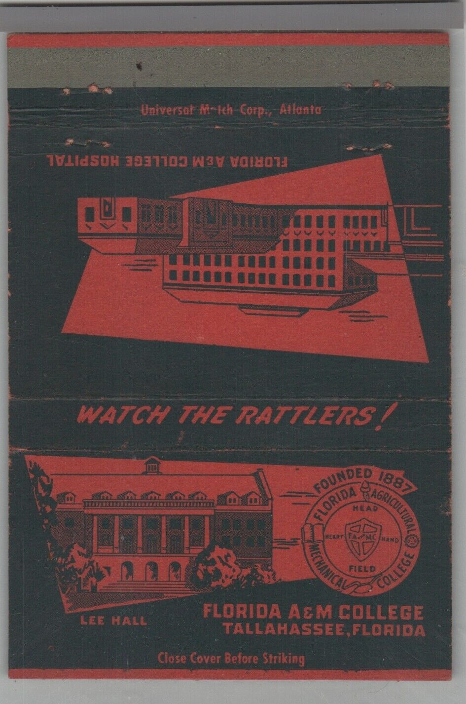 Matchbook Cover Florida A&M College Tallahassee, FL