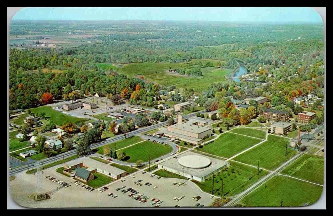 Postcard Aerial view Goshen College Indiana Entire Campus