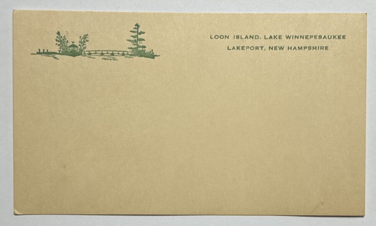 Loon Island Lake Winnipesaukee NH New Hampshire Private Mailing Card Postcard